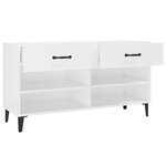 vidaXL Armoire à chaussure Blanc brillant 102x35x55 cm Bois ingénierie