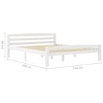 vidaXL Cadre de lit Blanc Bois de pin massif 160x200 cm