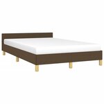 vidaXL Cadre de lit avec tête de lit marron foncé 120x190 cm tissu