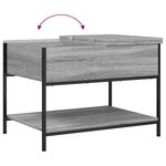 vidaXL Table basse sonoma gris 70x50x50 cm bois d'ingénierie et métal