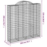 vidaXL Paniers à gabions arqués 15 Pièces 200x50x200/220 cm Fer galvanisé