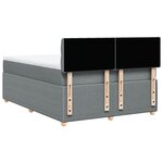 vidaXL Sommier à lattes de lit avec matelas Gris clair 140x190cm Tissu