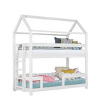 Lit superposé cabane MONTY 222 cm blanc