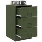 vidaXL Table de chevet vert olive 34 5x39x62 cm acier