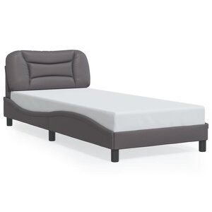 vidaXL Cadre de lit sans matelas Hvar gris 90x200 cm similicuir