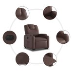 vidaXL Fauteuil inclinable électrique marron similicuir