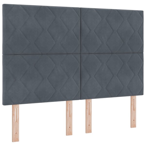 Lit à ressorts vidaXL avec matelas gris foncé 140x190 cm en velours