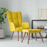vidaXL Chaise de relaxation avec repose-pied Jaune moutarde Velours