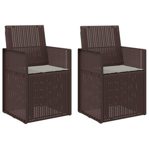 vidaXL Chaises de jardin salle à manger 2 pc Marron et gris clair PP