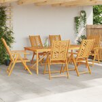vidaXL Ensemble de Salle à Manger de Jardin 7 Pièces en Bois Massif d'Acacia