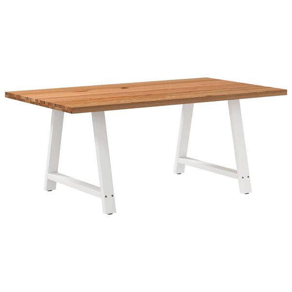 vidaXL Table à manger marron clair bois de chêne massif rectangulaire