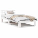 vidaXL Cadre de Lit Blanc en Bois Blanc Bois 75 x 190 cm Simple