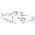 vidaXL Cadre de lit avec rangement Chêne fumé 150 cm Bois d'ingénierie