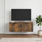vidaXL Meuble TV mural Chêne fumé 78 5 x 41 x 30 cm Bois d'ingénierie