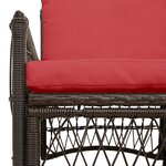vidaXL Chaise de jardin avec coussins marron 60x70x78 cm Rotin synthétique