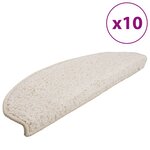 vidaXL Tapis d'escalier 10 Pièces 65x21x4 cm Blanc