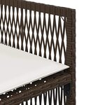 vidaXL Chaises de jardin avec coussins lot de 4 marron résine tressée