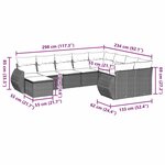 vidaXL Salon de jardin avec coussins 10 Pièces gris clair résine tressée