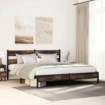 vidaXL Cadre de lit en métal sans matelas chêne fumé 200x200 cm