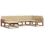 vidaXL Ensemble de canapés d'extérieur 6 pc Naturel et Beige