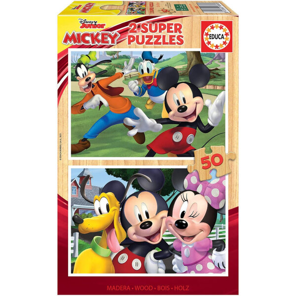 Puzzle - 2 x 50 pièces - Disney - Mickey et ses amis - 26x18cm - Enfant - Educa