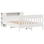 vidaXL Lit bibliothèque sans matelas blanc 120x190 cm bois pin massif