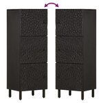 vidaXL Buffet noir 40x33x110 cm bois de manguier massif