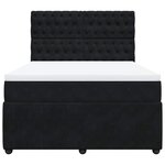 vidaXL Sommier à lattes de lit avec matelas Noir 140x190 cm Velours