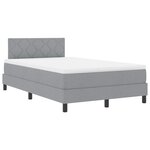 vidaXL Lit box spring avec matelas & LED gris clair 120x190 cm tissu