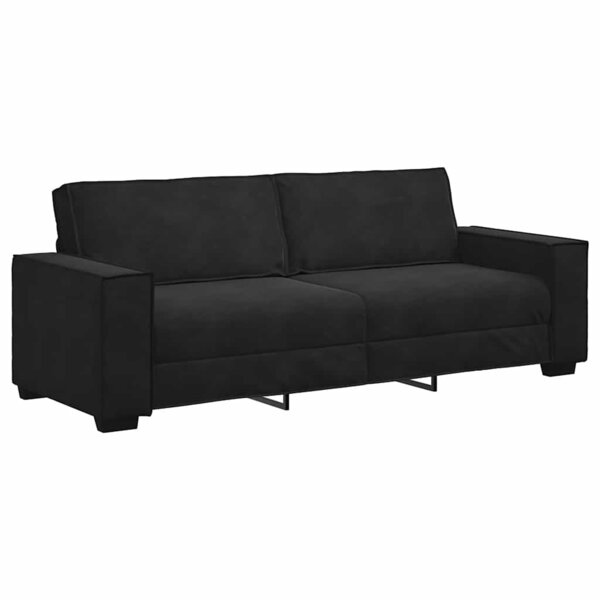 vidaXL Canapé à 3 places Noir 180 cm Velours