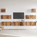 vidaXL Ensemble de meuble TV mural 7 Pièces vieux bois bois d'ingénierie