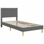 vidaXL Cadre de lit Gris foncé 90 x 190 cm Polyester