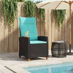 vidaXL Chaise inclinable avec plateau à thé 62 x 64 x 112 cm polyrotin