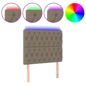 vidaXL Tête de lit à LED Taupe 90x7x118/128 cm Tissu