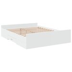 vidaXL Cadre de lit avec tiroirs blanc 150x200 cm bois d'ingénierie