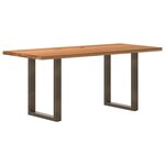 vidaXL Table à manger marron clair bois de chêne massif rectangulaire