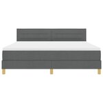 vidaXL Lit à ressorts avec matelas Gris foncé 180 x 200 cm tissu