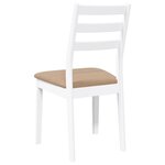vidaXL Chaises à manger coussins 2 Pièces blanc bois massif caoutchouc