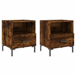 vidaXL Tables de chevet 2Pièces chêne fumé 40x35x47 5cm bois d’ingénierie