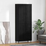 vidaXL Haut Armoire 2 Pièces Chêne noir Bois Aggloméré et Verre