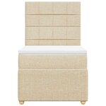 vidaXL Sommier à lattes de lit et matelas Crème 90x190 cm Tissu