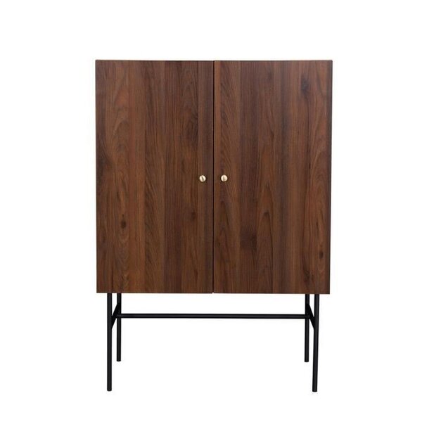 Buffet haut 2 portes 1 tiroir - Bois et métal - LODGE - 90 x 39 5 x 130