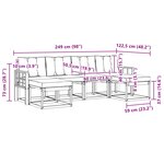 vidaXL Ensemble de canapés d'extérieur 6 pc Gris Naturel et Clair