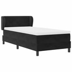 Lit avec sommier tapissier vidaXL et matelas noir 100x200 cm en velours