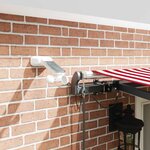 vidaXL Tissu de auvent Rouge et Blanc 500 × 300 cm Polyester