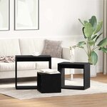Ensemble de 3 tables gigognes vidaXL en chêne noir stratifié