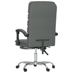 vidaXL Fauteuil de massage inclinable de bureau Gris foncé Tissu