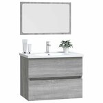 vidaXL Ensemble de meubles de salle de bain 2 Pièces Sonoma gris