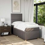 vidaXL Sommier à lattes de lit avec matelas Taupe 90x190 cm Tissu