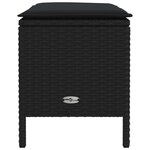 vidaXL Pouf de Jardin avec oreiller Noir 80 x 38 x 45 cm Rotin PE